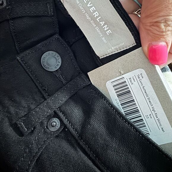 Everlane NWT The Curvy Authentic Stretch High-Rise Skinny Jean black - Picture 8 of 10